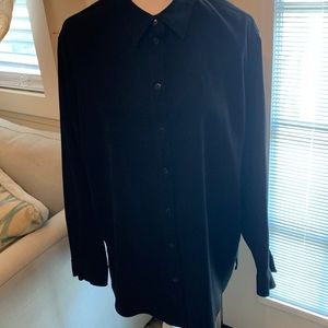 Allison Daley excellent condition suede like topper blouse, button front sz 16